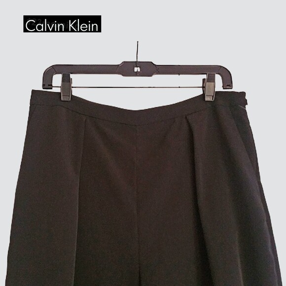 CALVIN KLEIN NEW Pleated Front Slant Pockets Wide Leg Culottes Pant 10 - Picture 2 of 12